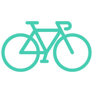 Türkises Icon eines Fahrrads – Symbol für das Bikeleasing-Angebot bei Printus